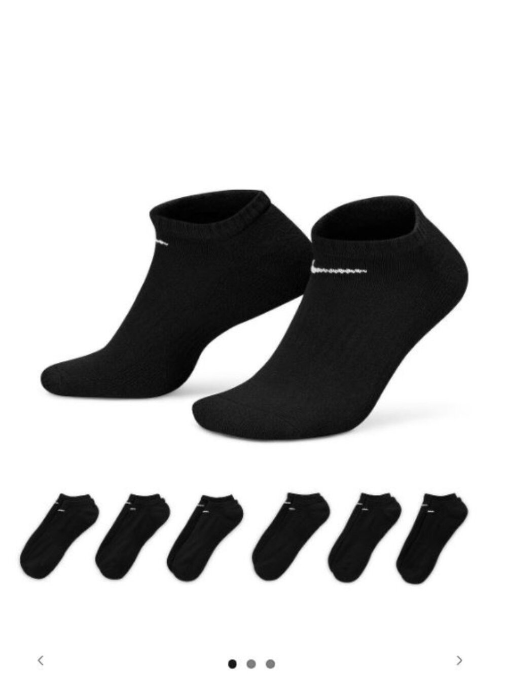 Men's Nike 6-Pack Everyday Cushioned No-Show Training 6 Pairs Socks Men 8 - 12